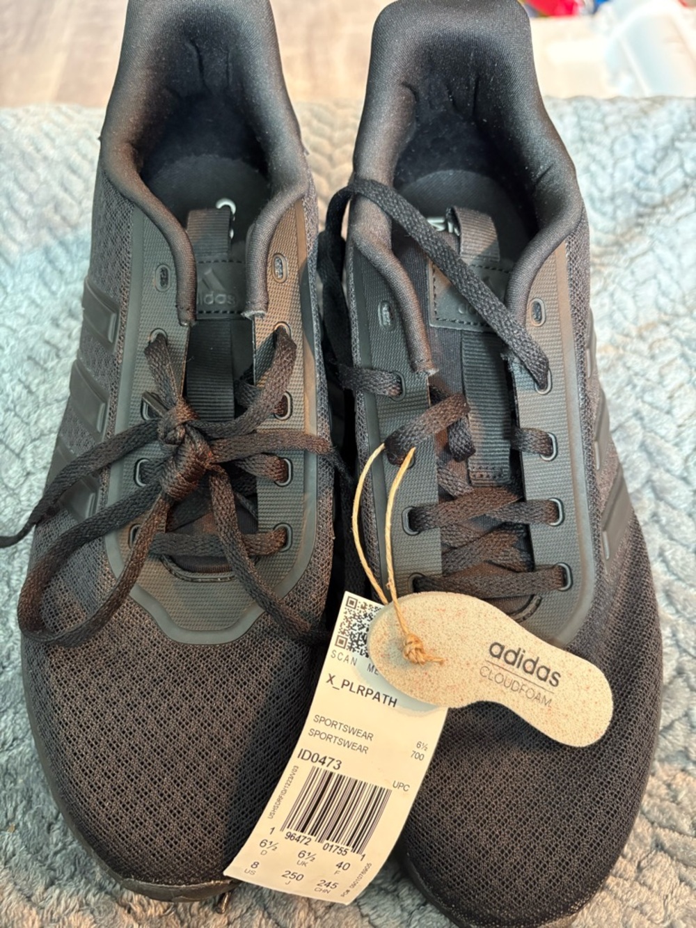 adidas Women’s Black Mesh Cloudfoam Lace-Up Sneakers